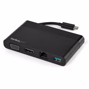 StarTech Adaptador Multipuertos USB-C a HDMI 4K, VGA, Ethernet y USB 3.0 – Mini Docking Station