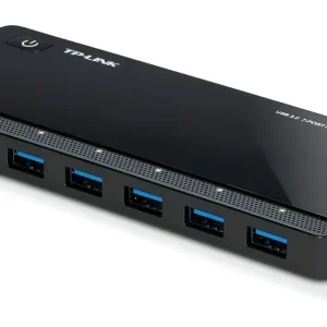 TP-Link UH720 – Hub USB 3.0 con 7 Puertos de Datos y 2 Puertos de Carga Rápida, Alimentado por Corriente