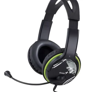 Genius HS-400 – Audífono Multimedia con Micrófono, Control de Volumen y Conectores Duales 3.5 mm