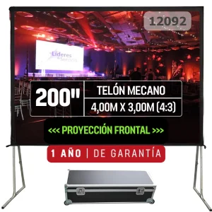 Telón Mecano Dinon Transportable 200” 4,00 x 3,00 m Proyección Frontal