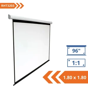 Telón Mural Manual Premium Colossal 96” – 1,80 x 1,80 m Tela Fibra de Vidrio