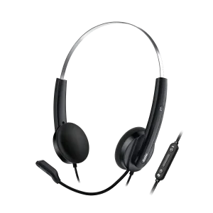 Audífono USB HS-220U con Micrófono Flexible y Control de Volumen